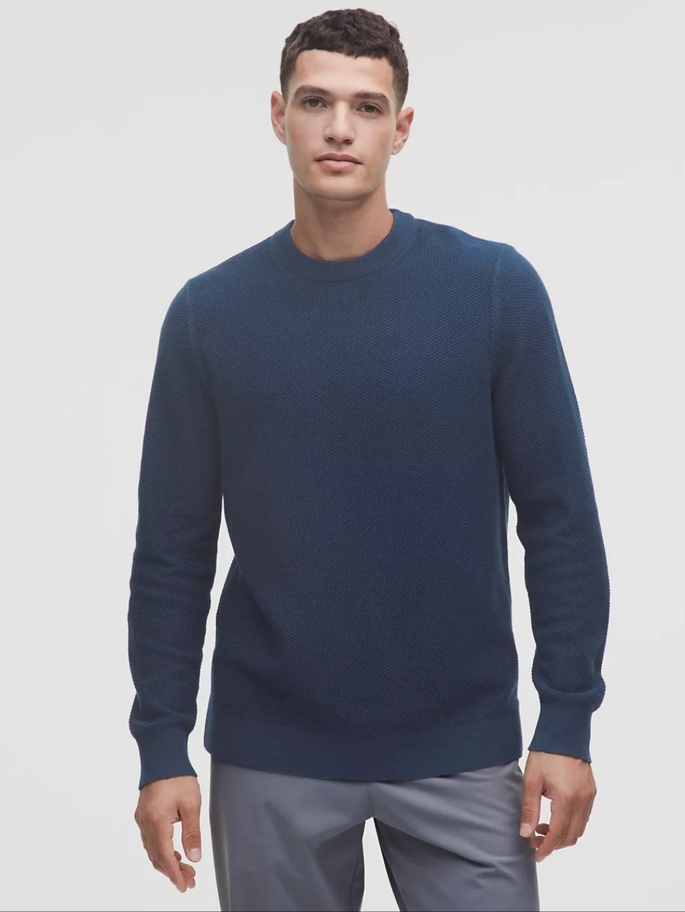 NWOT Lululemon Textured Knit Crewneck Sweater Club Blue
